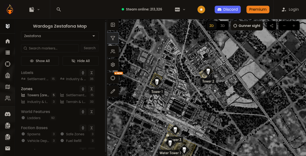 Public MetaForge WARDOGS Zestafona map — not our tool / not interactive on this site