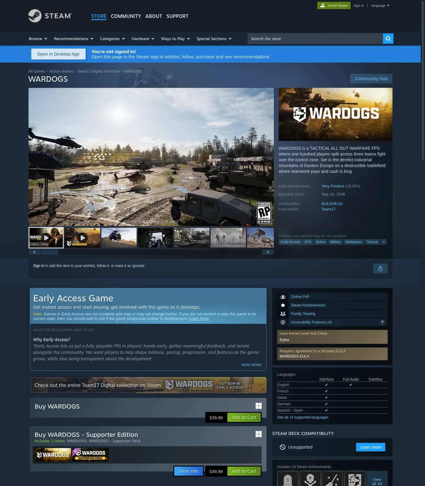 Steam store feature tag: Uses Kernel Level Anti-Cheat Elytra (public store page) — 2026-09-13